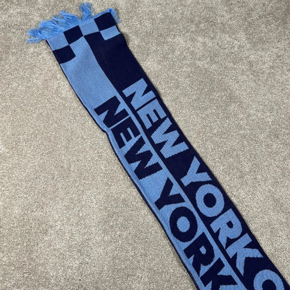 Adidas Unisex OSFA Blue Orange Winter Fringe New York City FC MLS Scarf‎ NWT